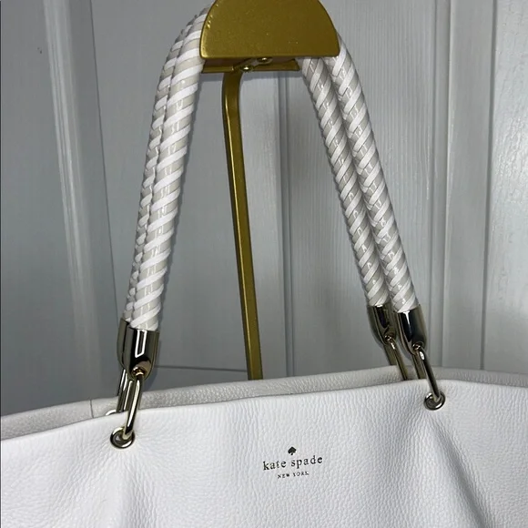 Kate Spade Hampton Road White Leather Tote Bag GUC - Picture 3 of 14